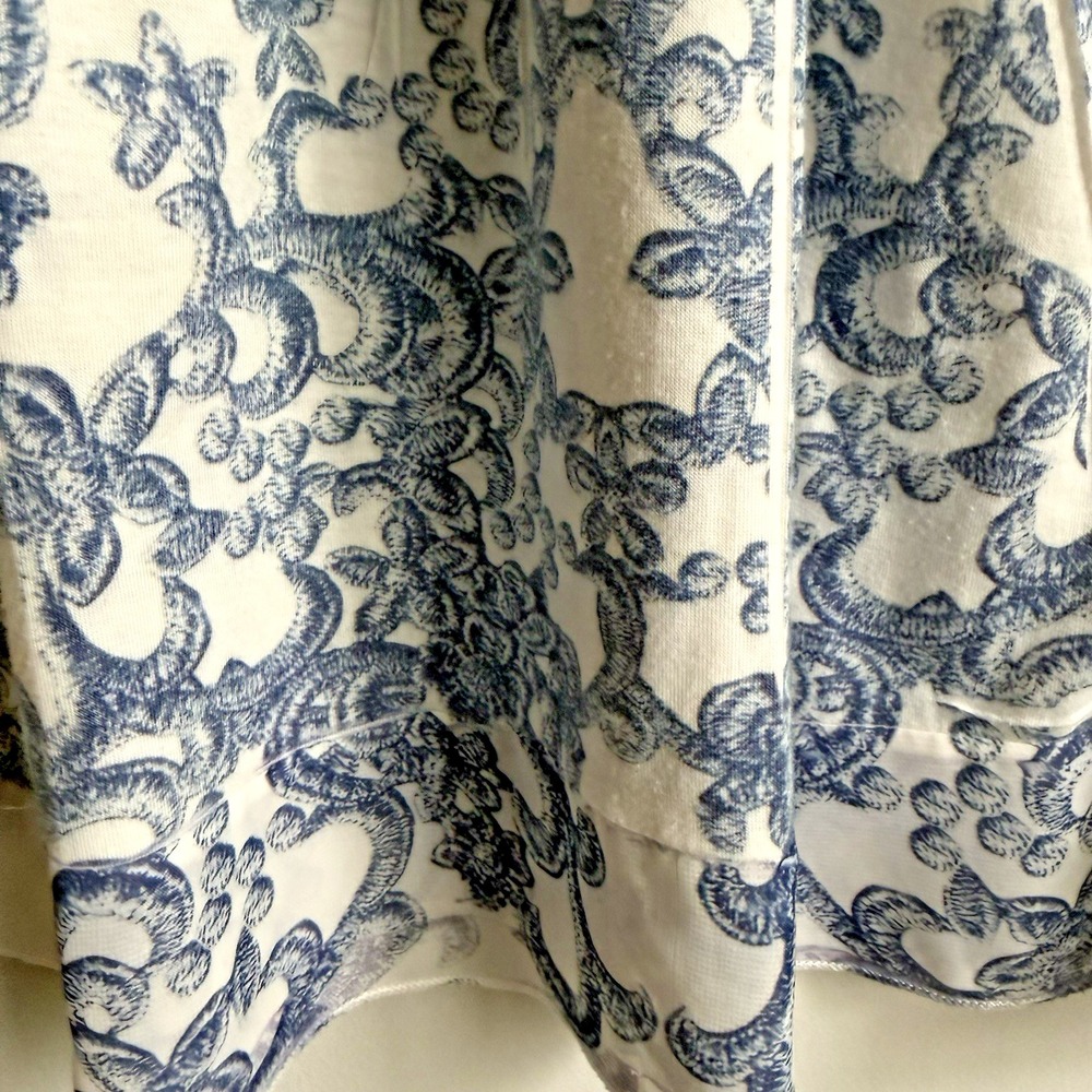 ESPRESSO Y2K Babydoll Tank Top L Lace Blue Floral Camisole Boho Cottage Fairy - Picture 10 of 12
